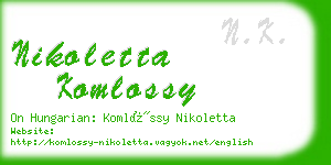 nikoletta komlossy business card